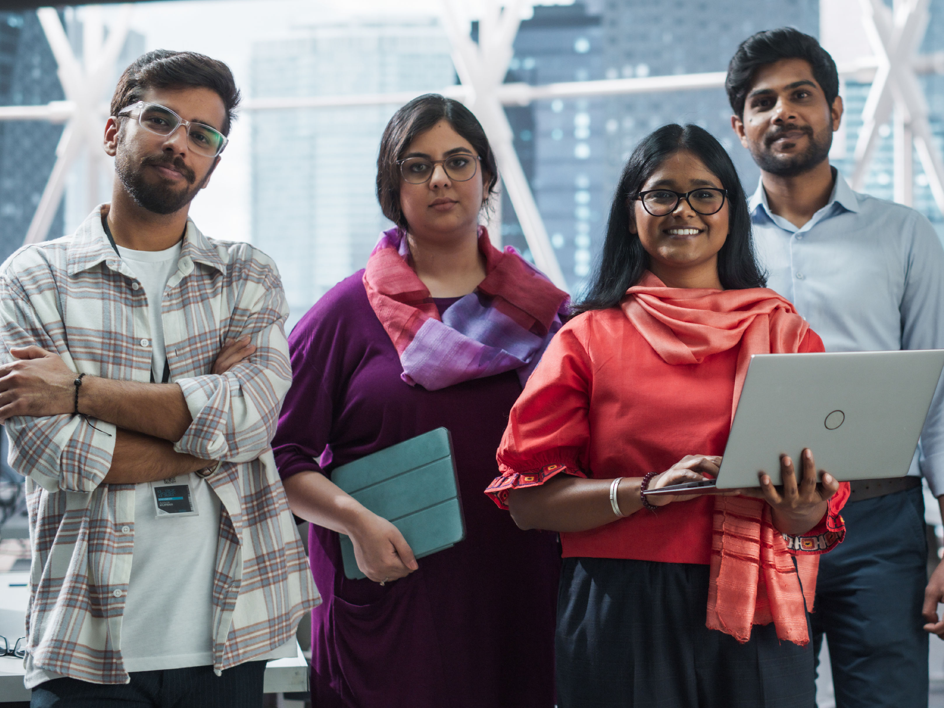Colleagues standing together.