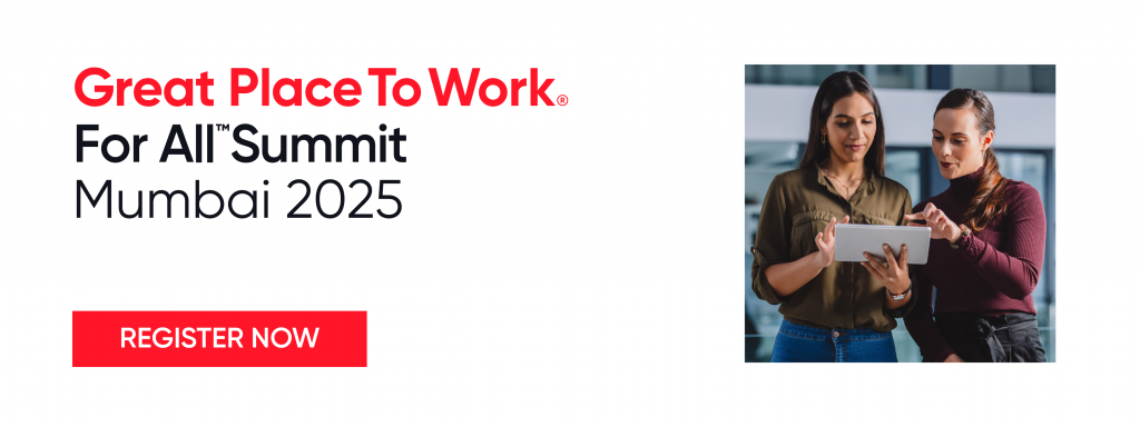 Banner for registering for the Great Place To Work® For All™ Summit 2025
 