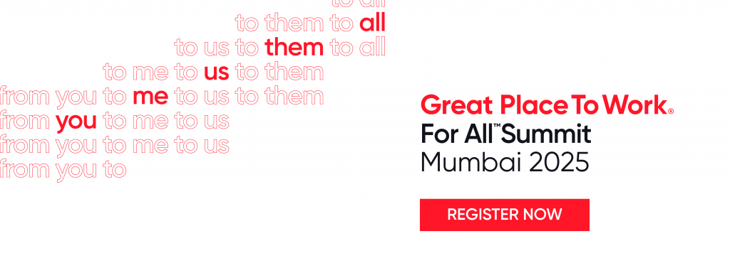 Banner for registering for the Great Place To Work® For All™ Summit 2025
 