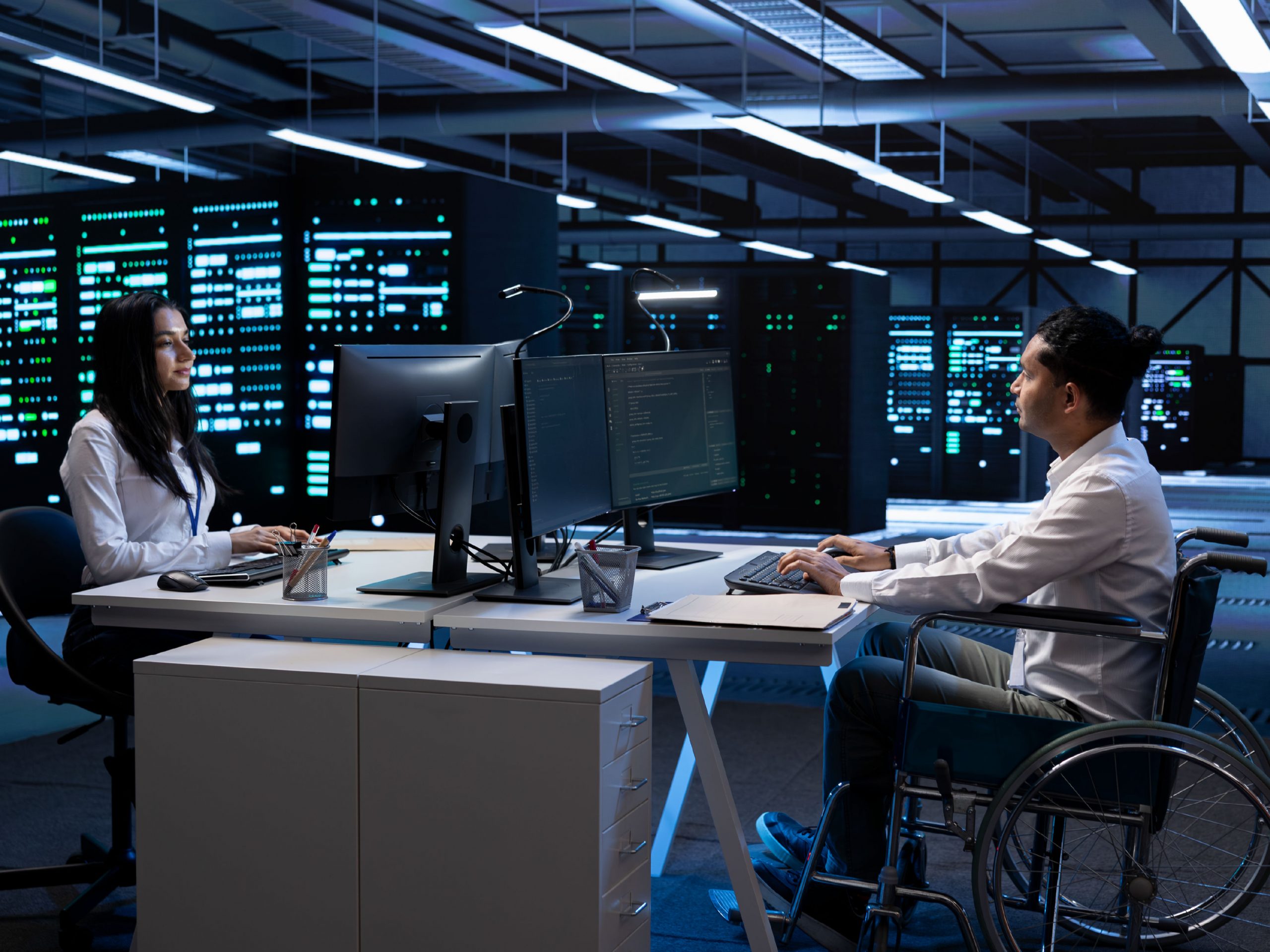 Two employees working together DEIB